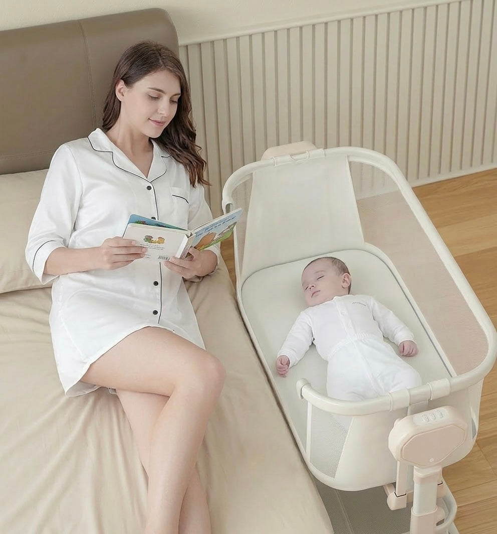 Sleep Solution Auto-Rocking Baby Bassinet With White Noise